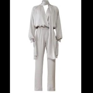 JUAN CARLOS OBANDO Silver Draped Jumpsuit 4